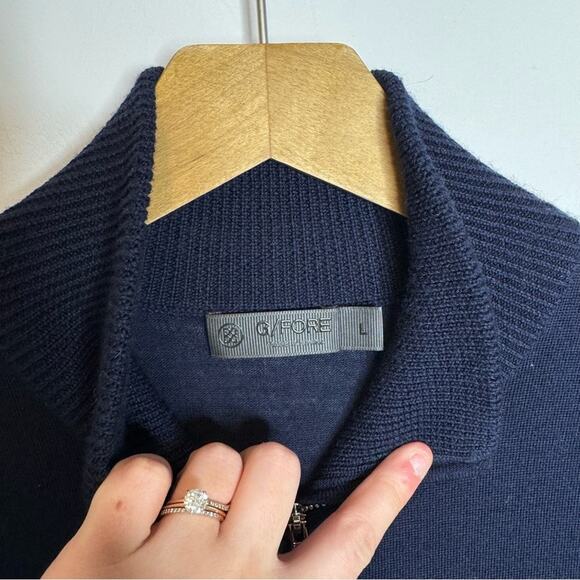 G/FORE Merino Wool Quarter Zip Polo Sweater Dress Navy Blue Size Large - Picture 3 of 9